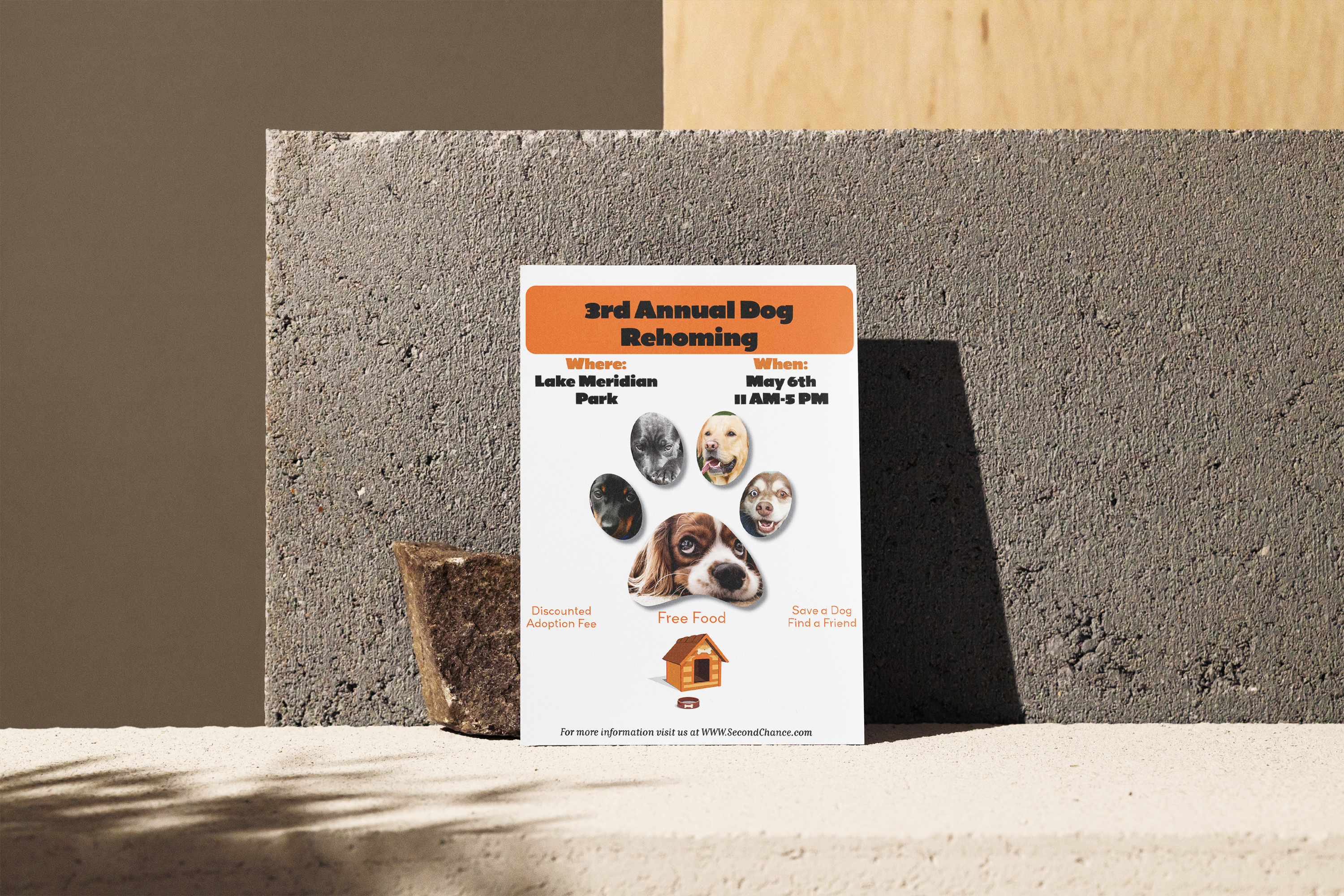 Flyer for dog adoption